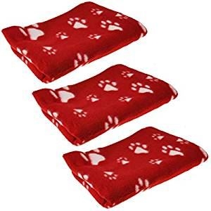 3PK Pet Blanket - Red 7298