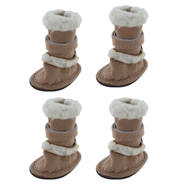 4x Dogs Puppy Doggie Warm Shoes For Winter Cold Mud Snow Rain Walking Boots