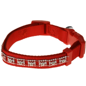 Dimante Dog Collar 1.5x25.40cm RED