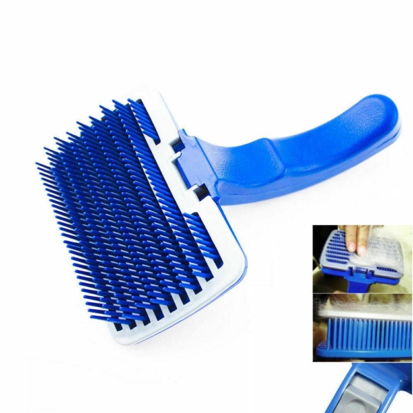 Pet Hair Brush with Easy Self-Cleaning Button Pro Pet Grooming Brush Removes All Hair